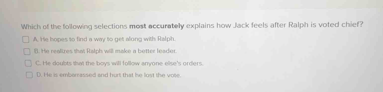 which of the following selections most accurately explains how jack fee…
