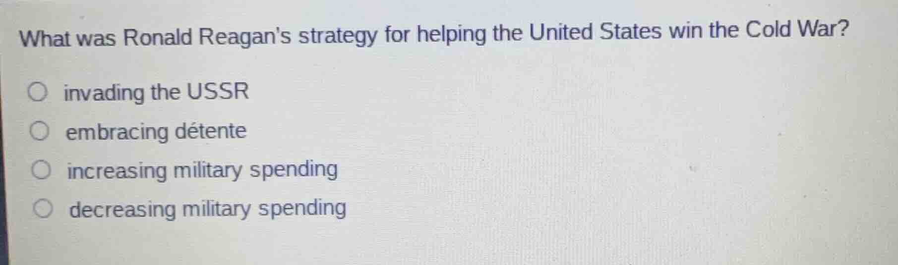 what was ronald reagans strategy for helping the united states win the …