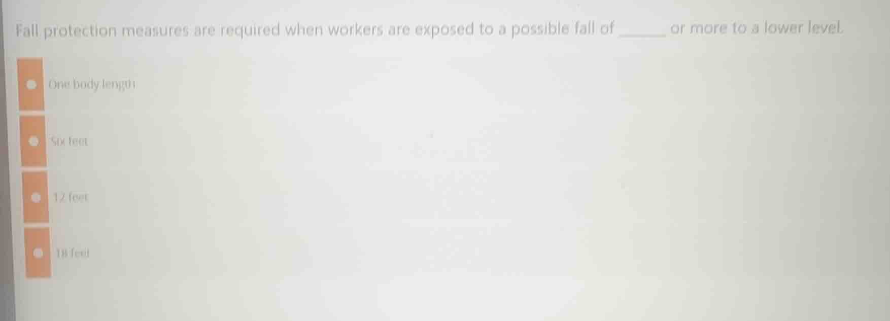 fall protection measures are required when workers are exposed to a pos…
