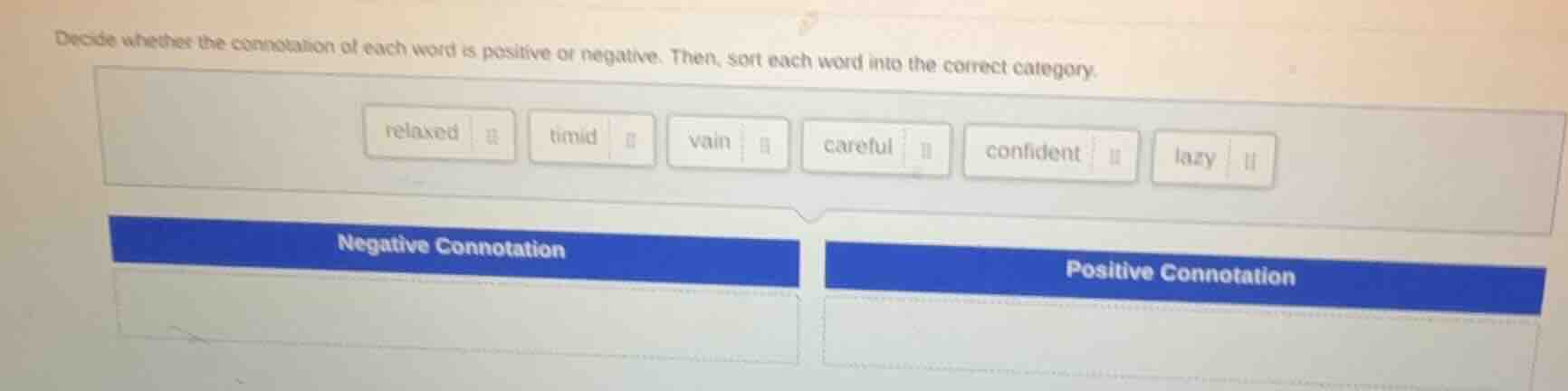 decide whether the connotation of each word is positive or negative. th…