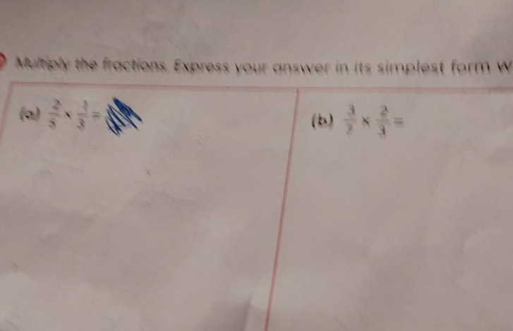 multiply the fractions. express your answer in its simplest form (a) $\…