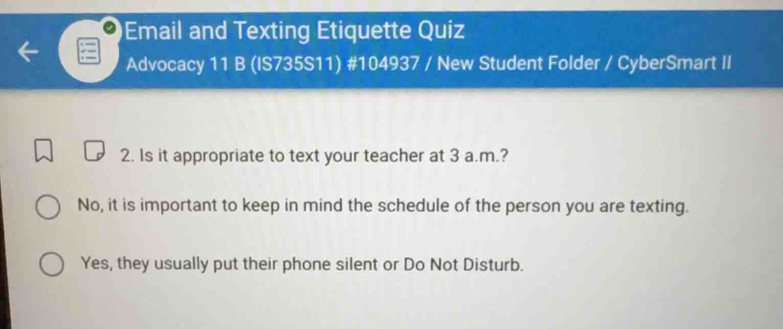 email and texting etiquette quiz advocacy 11 b (is735s11) #104937 / new…