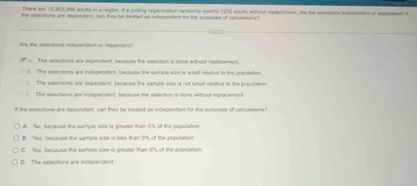 there are 15,656,866 adults in a region. if a polling organization rand…