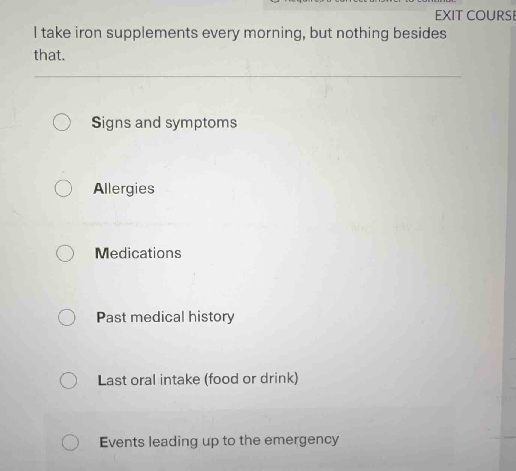 i take iron supplements every morning, but nothing besides that. signs …