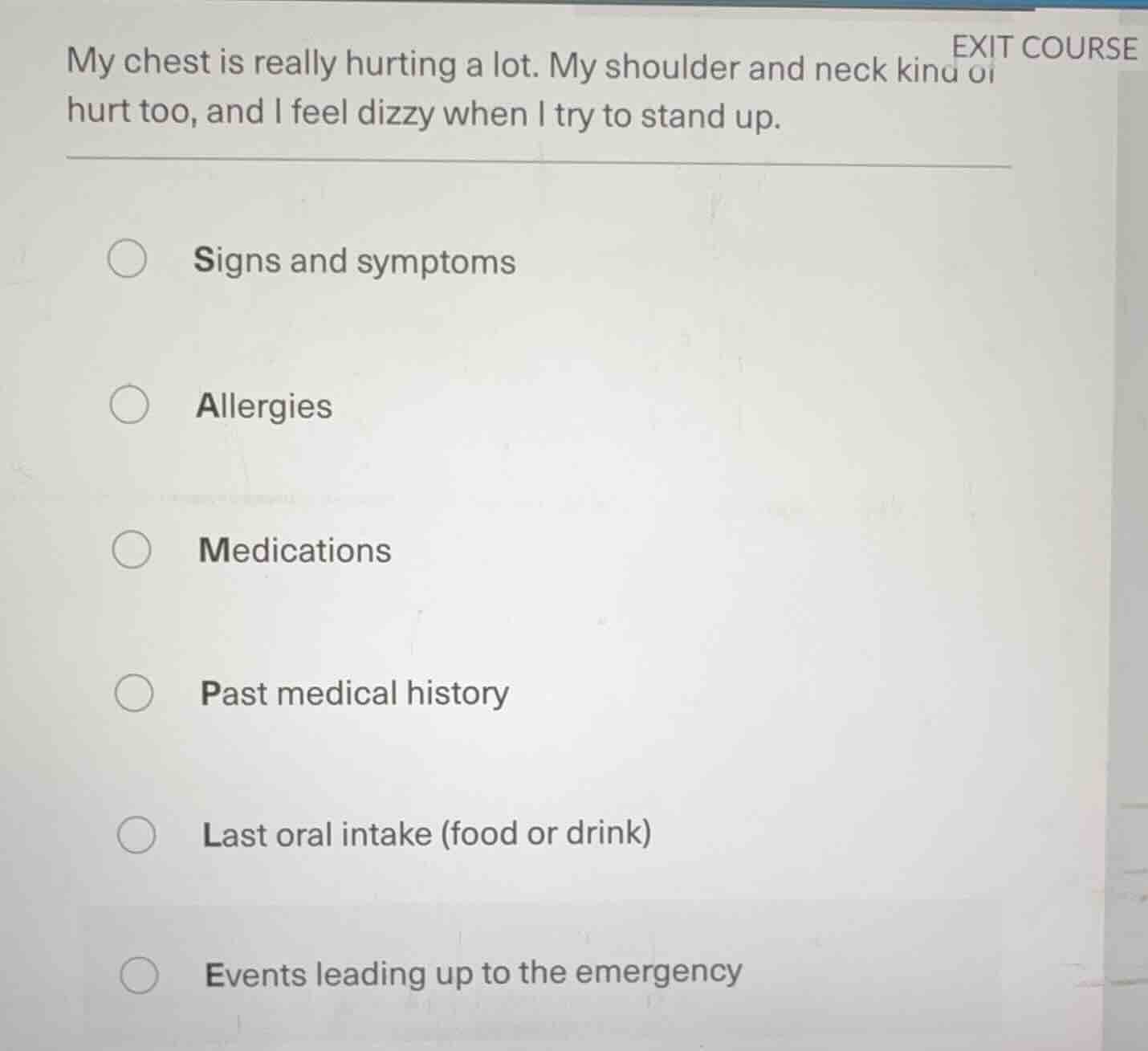 my chest is really hurting a lot. my shoulder and neck kind of hurt too…