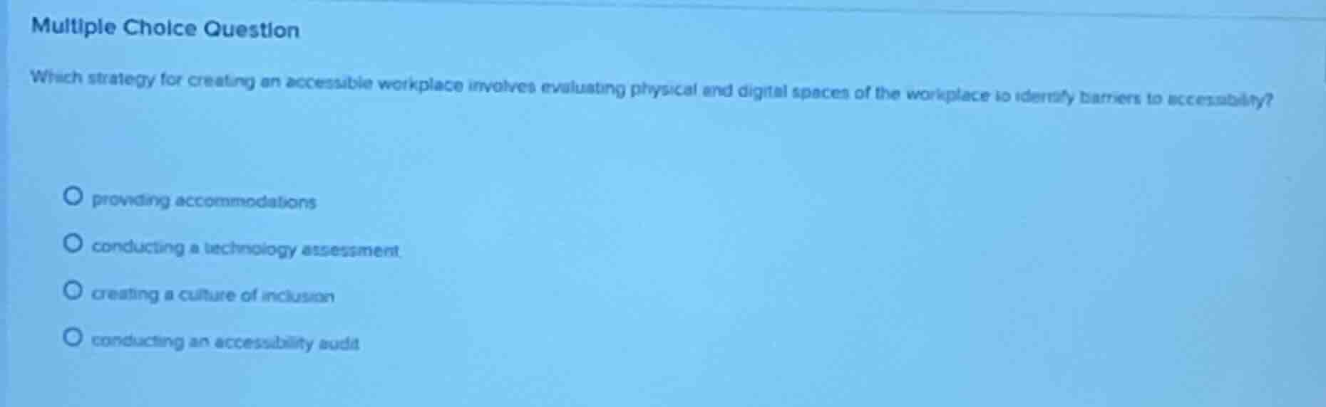 multiple choice question which strategy for creating an accessible work…