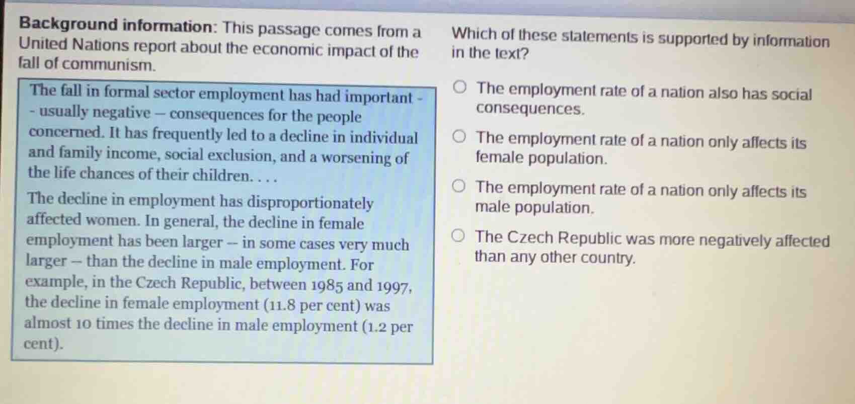 background information: this passage comes from a united nations report…