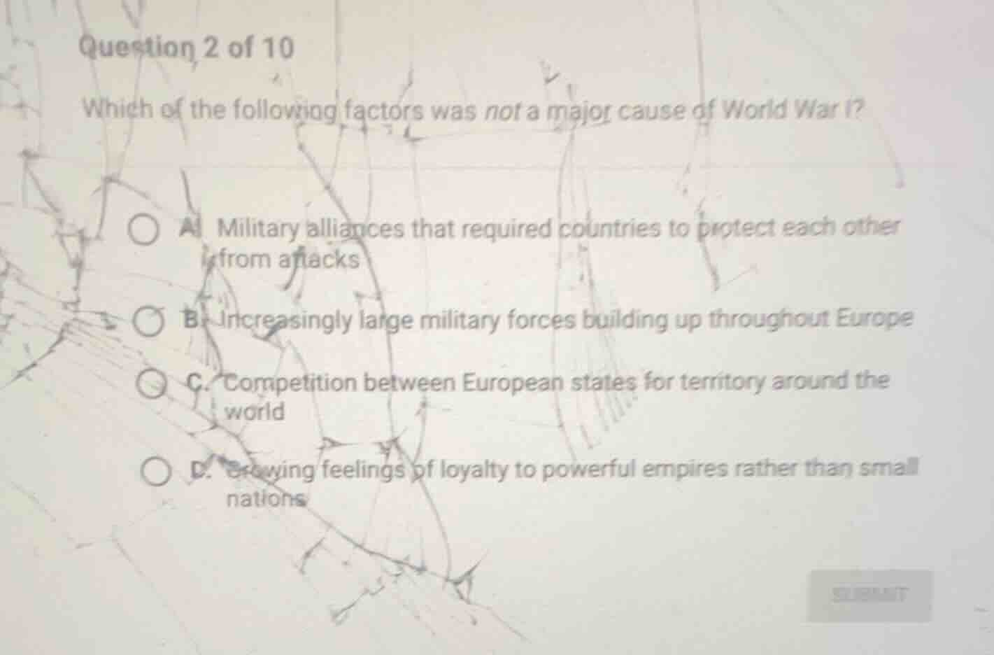 question 2 of 10 which of the following factors was not a major cause o…