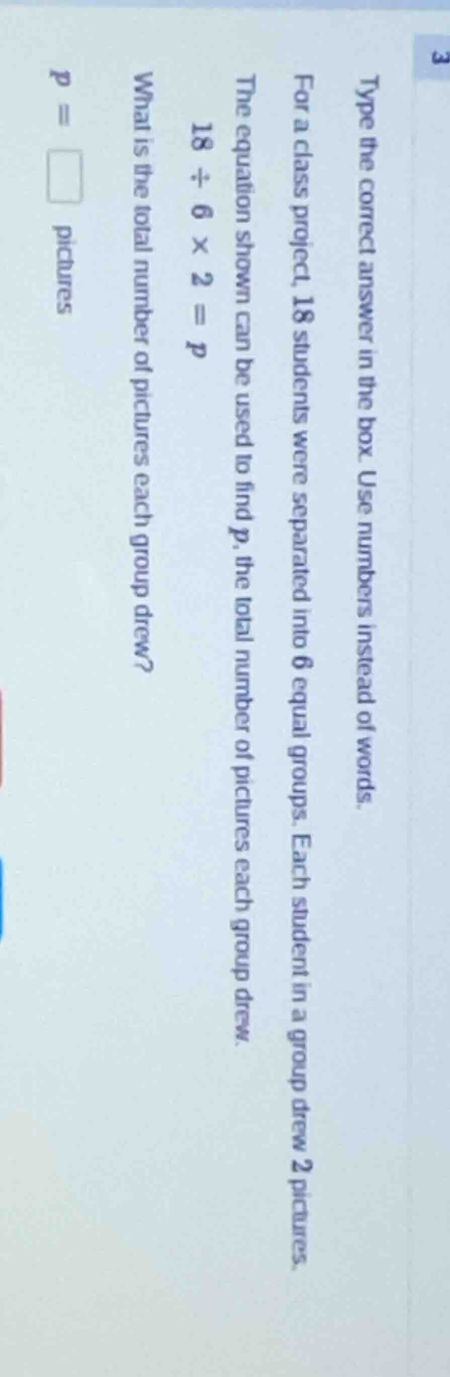 type the correct answer in the box. use numbers instead of words. for a…