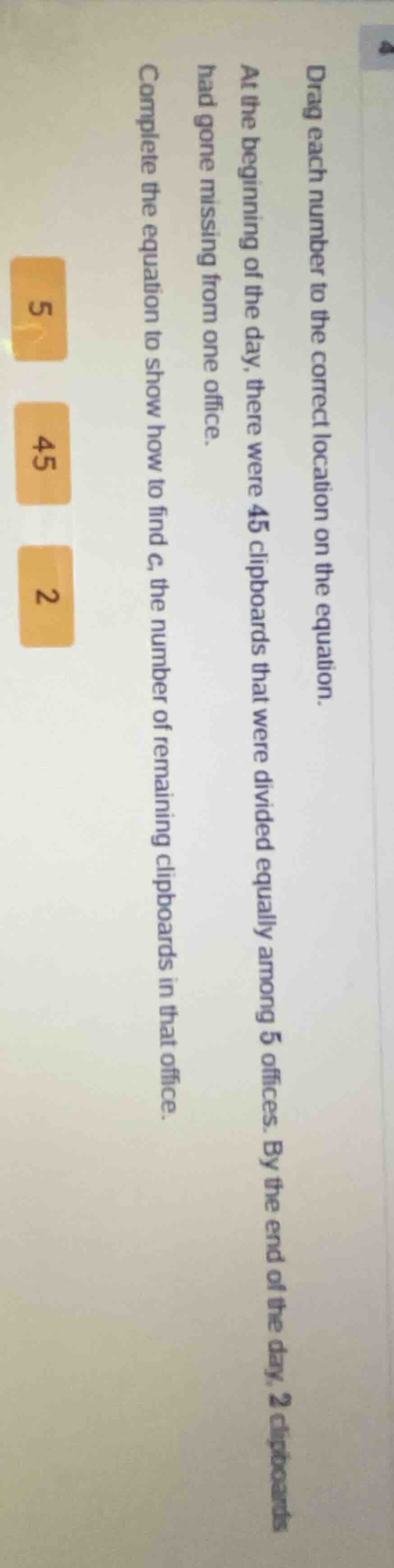 drag each number to the correct location on the equation. at the beginn…