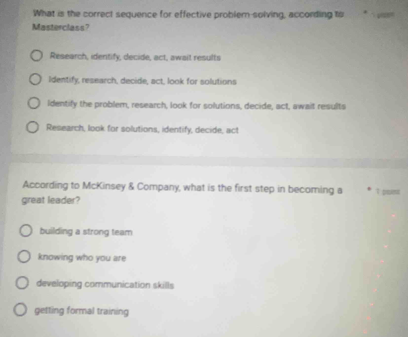 what is the correct sequence for effective problem solving, according t…