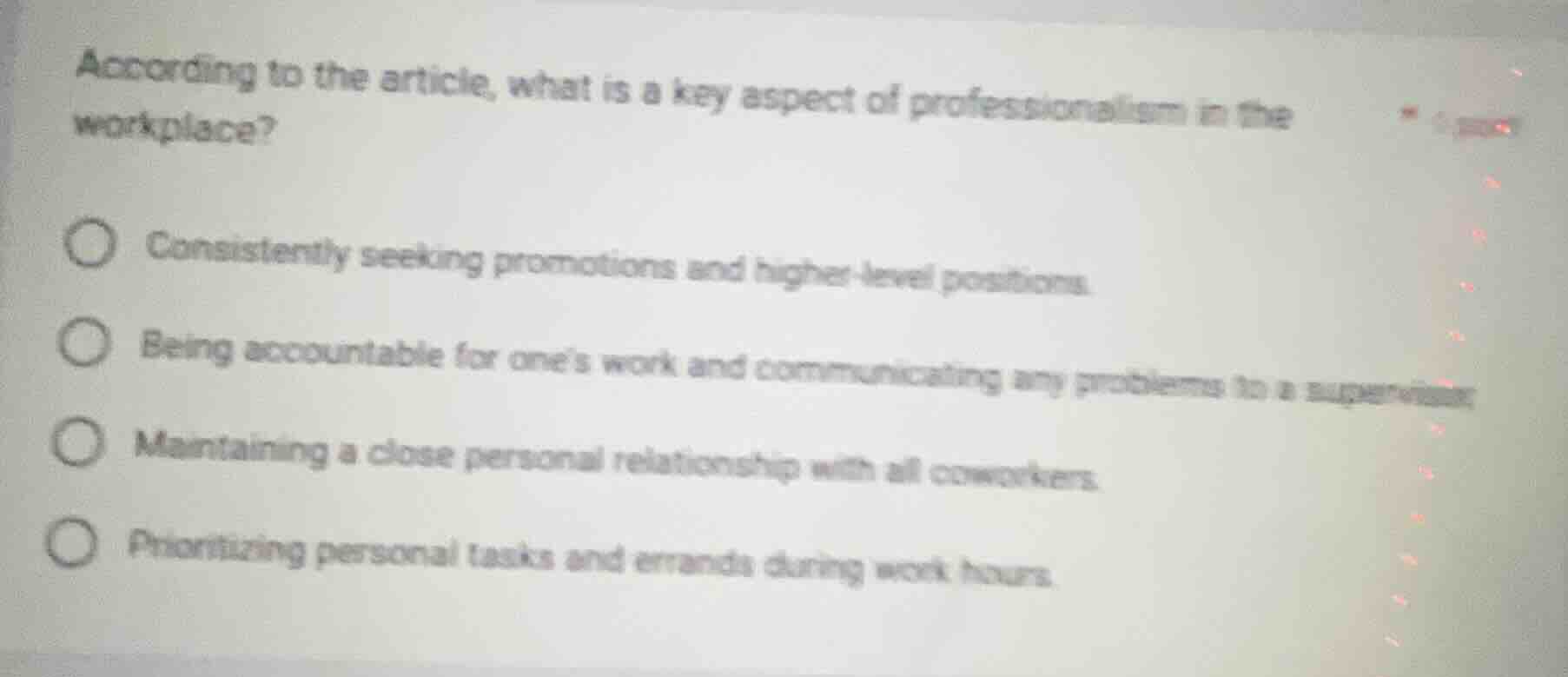 according to the article, what is a key aspect of professionalism in th…