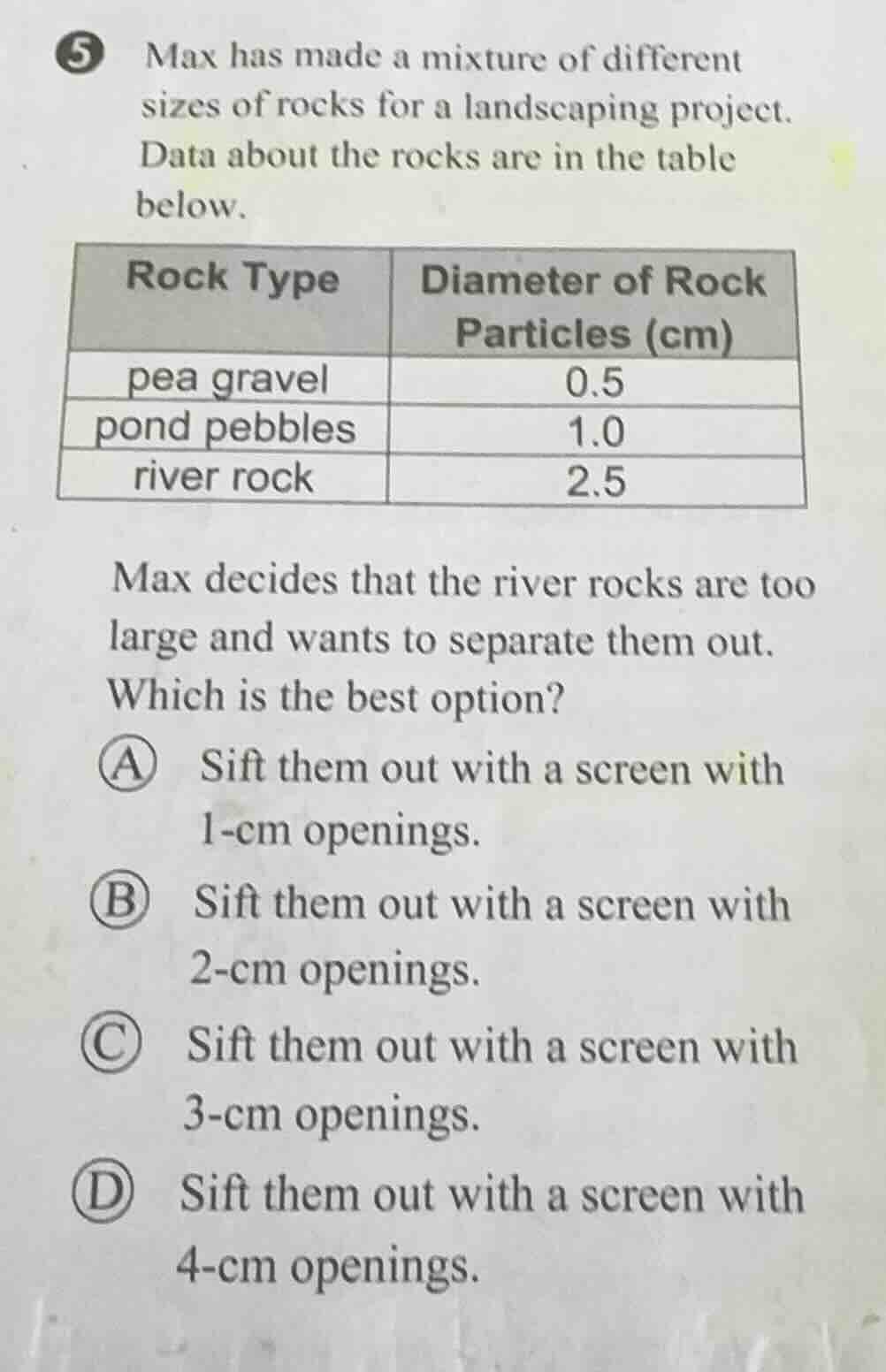 5 max has made a mixture of different sizes of rocks for a landscaping …