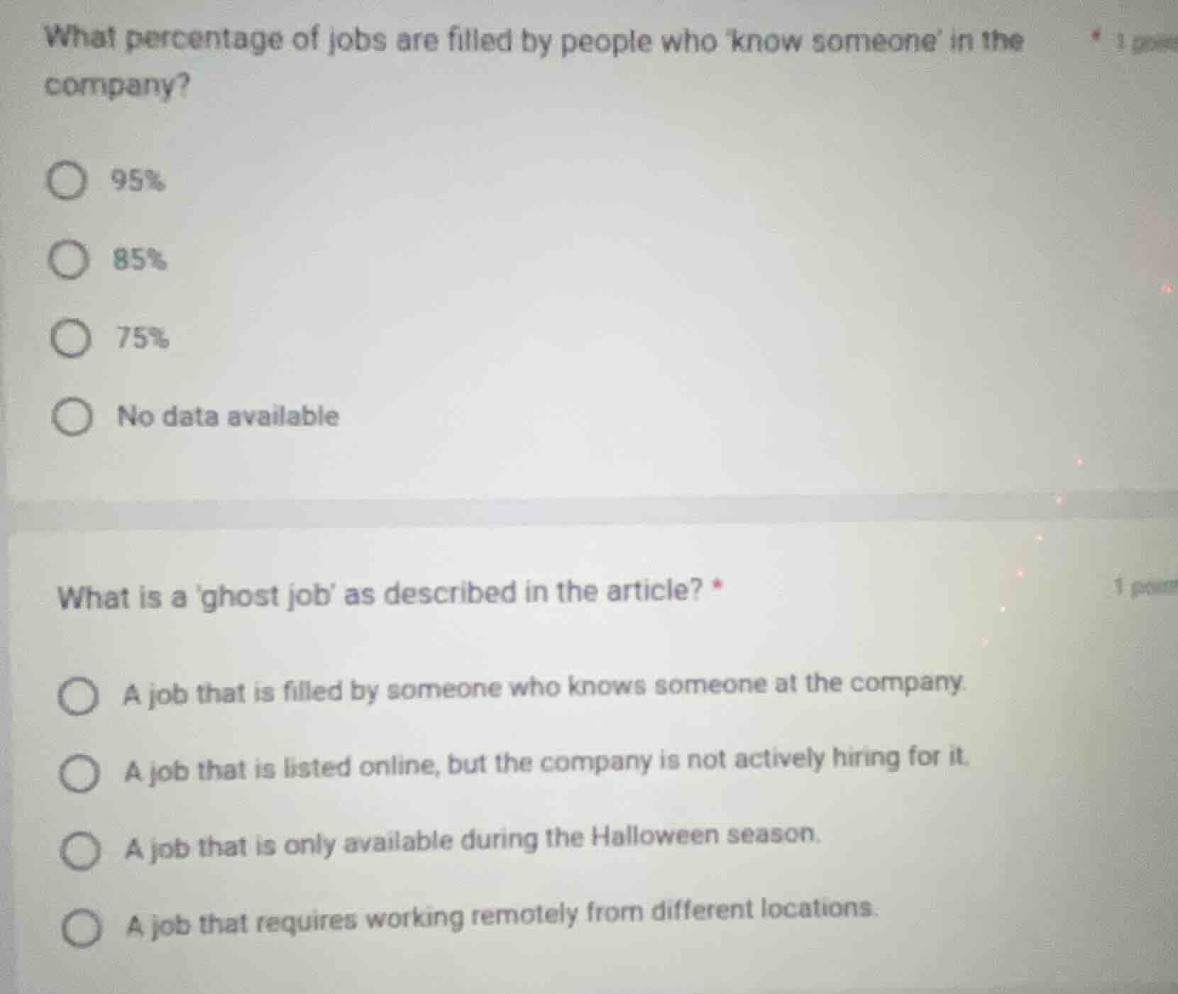 what percentage of jobs are filled by people who know someone in the co…