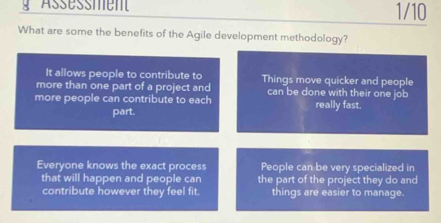 what are some the benefits of the agile development methodology? it all…