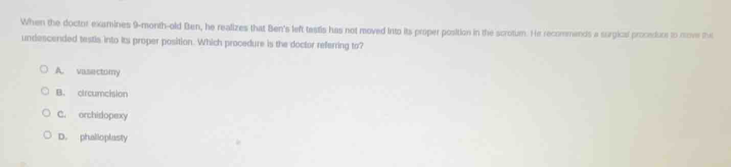 when the doctor examines 9 - month - old ben, he realizes that bens lef…