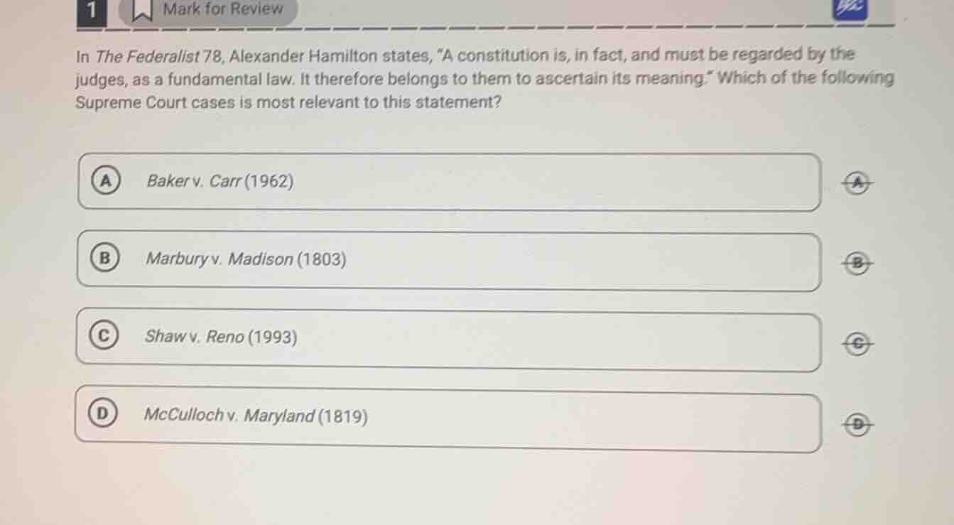 in the federalist 78, alexander hamilton states, \a constitution is, in…