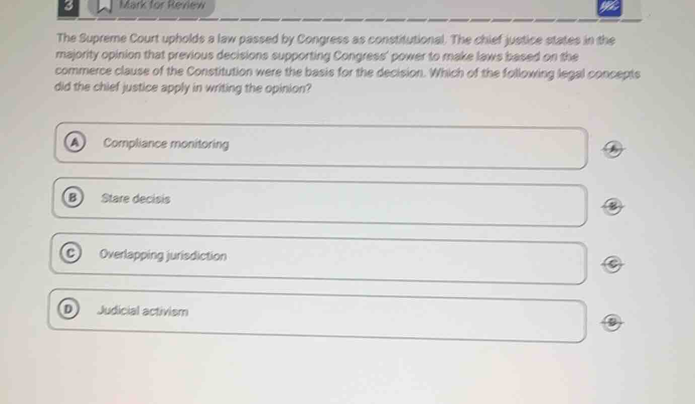 the supreme court upholds a law passed by congress as constitutional. t…