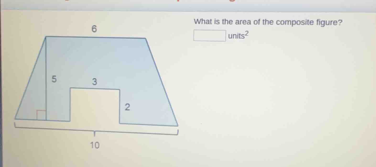 what is the area of the composite figure? □ units²