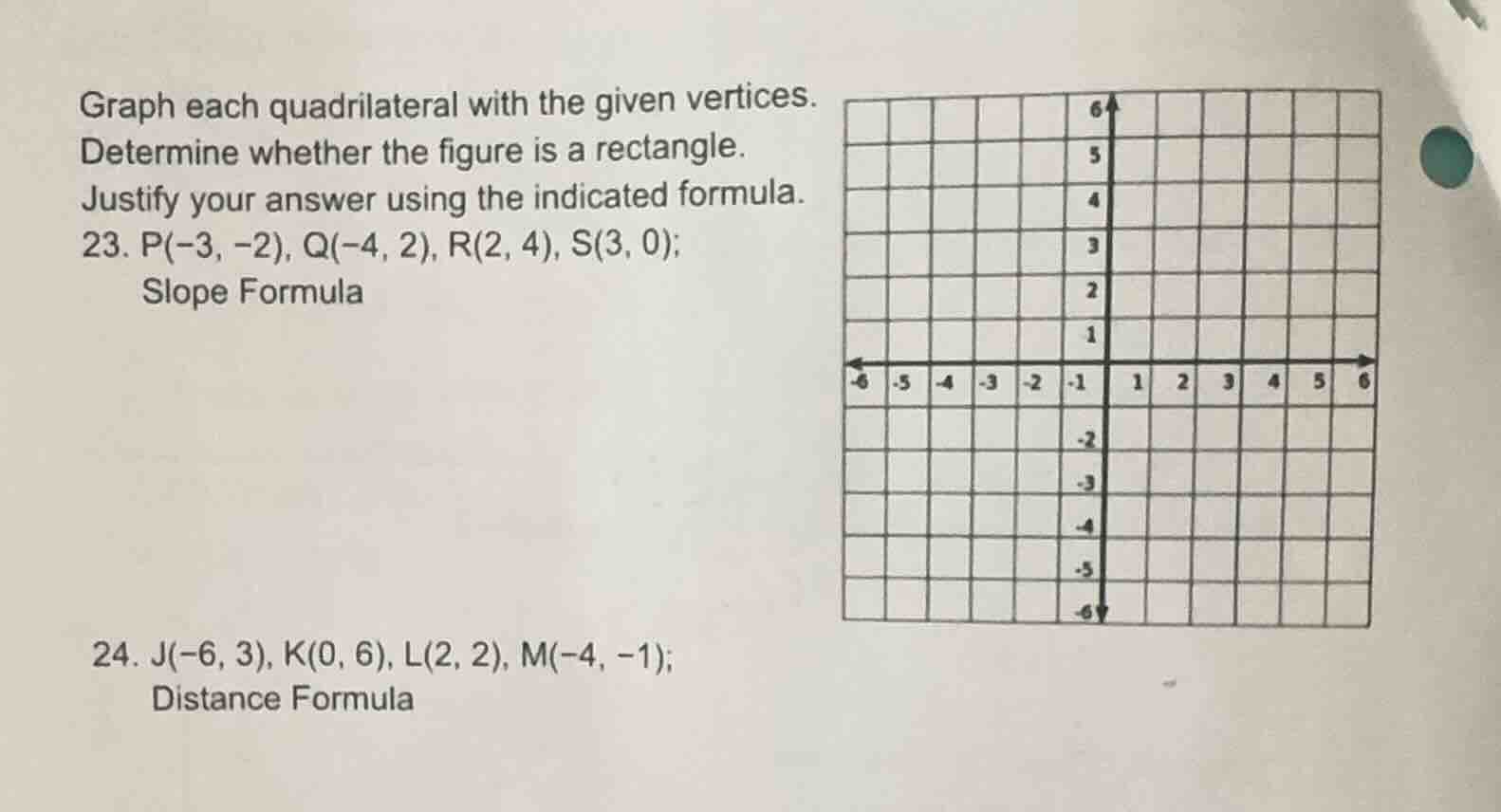 graph each quadrilateral with the given vertices. determine whether the…