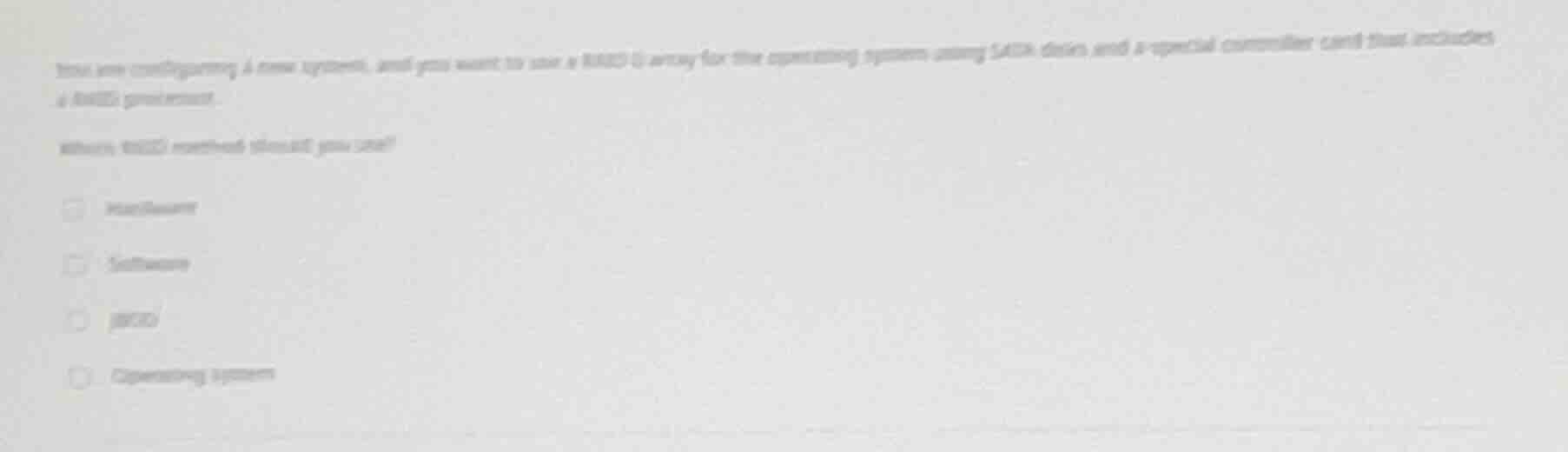 you are configuring a new system, and you want to use a raid 0 array fo…