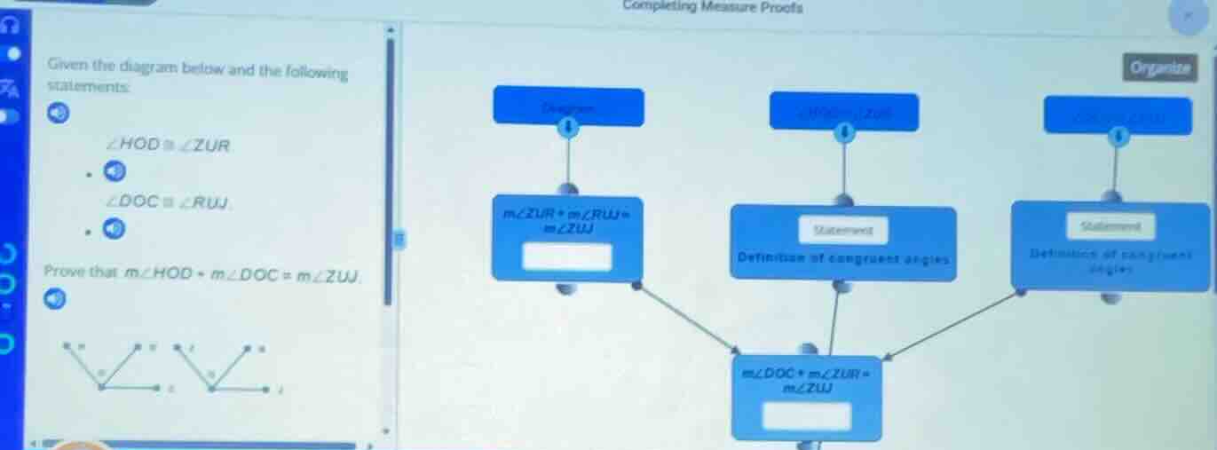 given the diagram below and the following statements: - $\\angle hod \\…