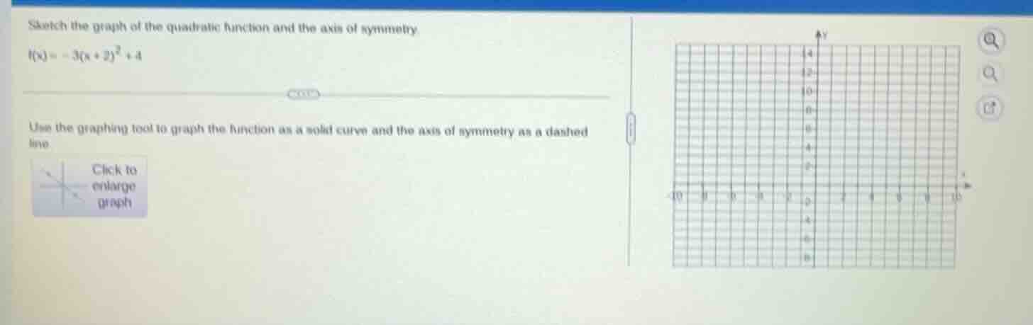 sketch the graph of the quadratic function and the axis of symmetry. $f…