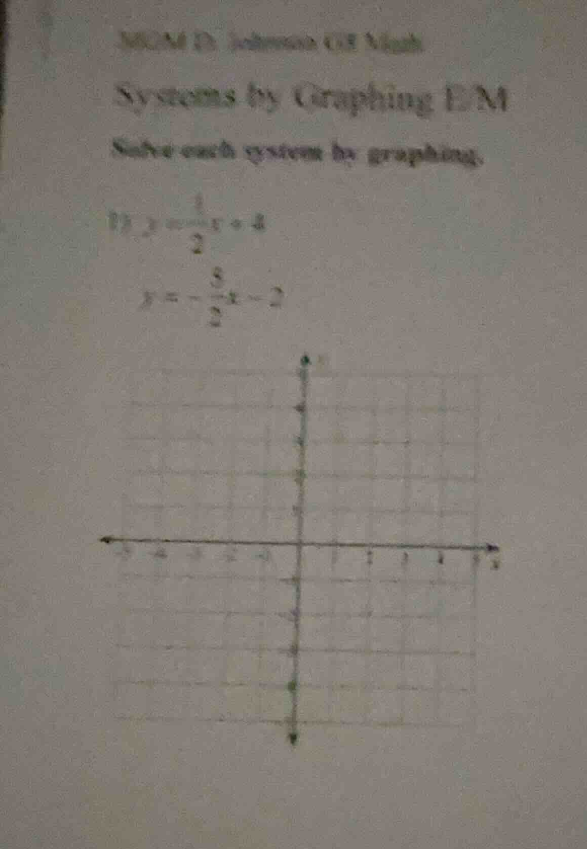 systems by graphing e/m solve each system by graphing. 1). $y = \\frac{…