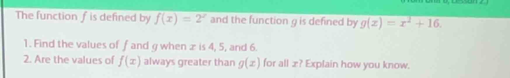 the function ( f ) is defined by ( f(x) = 2^x ) and the function ( g ) …