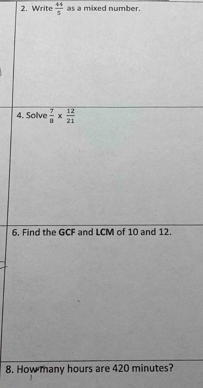 2. write \\(\\frac{44}{5}\\) as a mixed number. 4. solve \\(\\frac{7}{8…