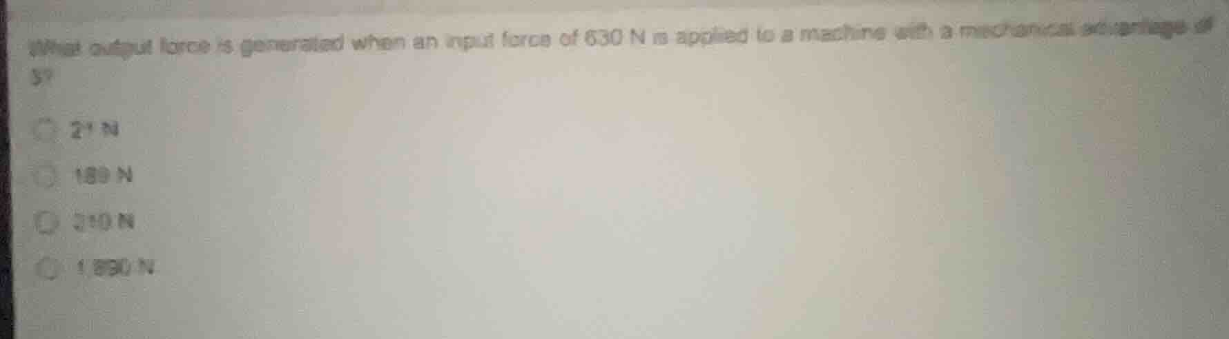 what output force is generated when an input force of 630 n is applied …