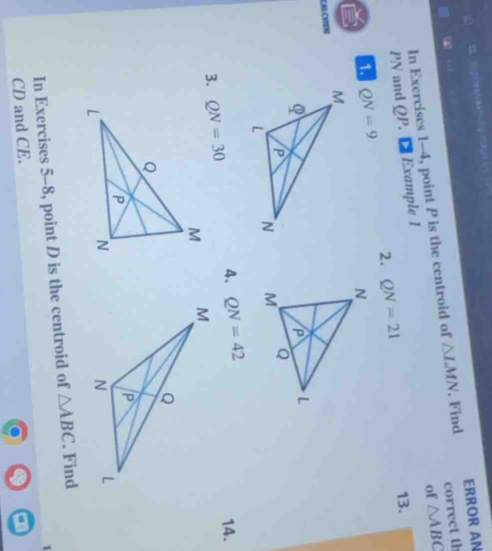 in exercises 1–4, point ( p ) is the centroid of ( \triangle lmn ). fin…