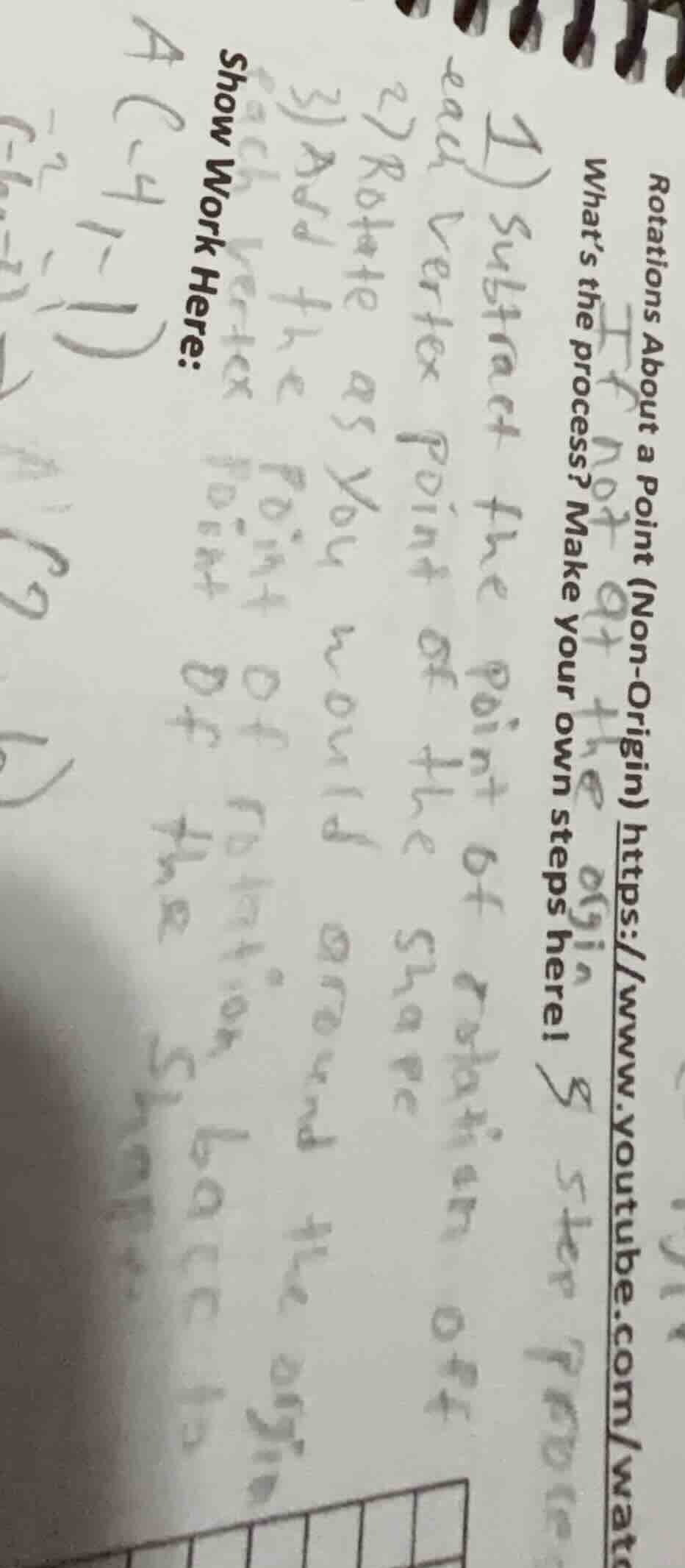 rotations about a point (non - origin) whats the process? make your own…