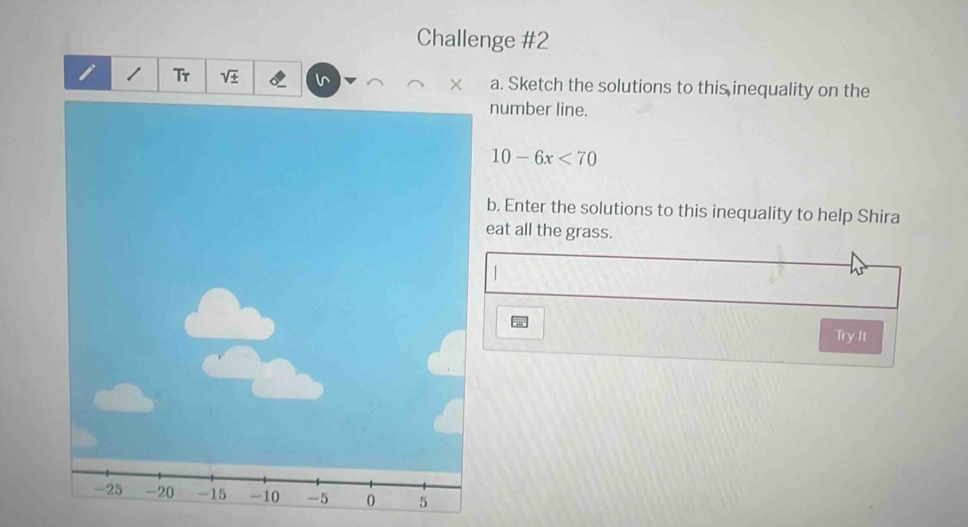 challenge #2 a. sketch the solutions to this inequality on the number l…