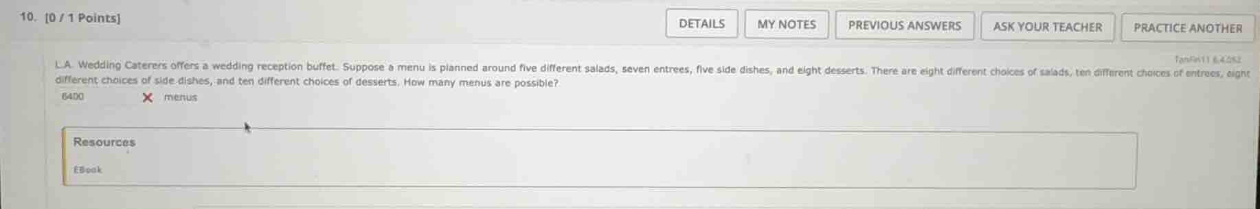 la wedding caterers offers a wedding reception buffet. suppose a menu i…