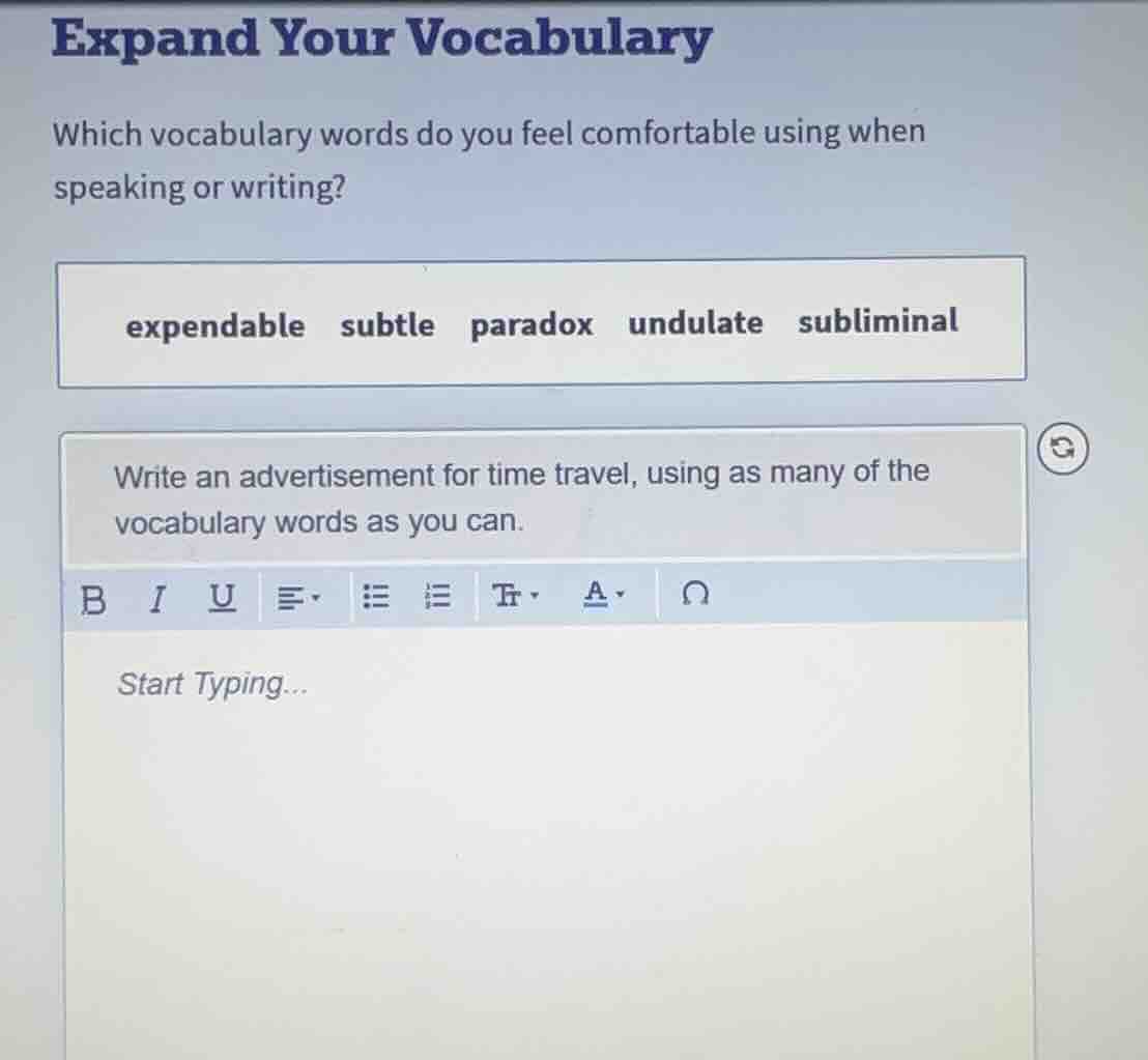 expand your vocabulary which vocabulary words do you feel comfortable u…