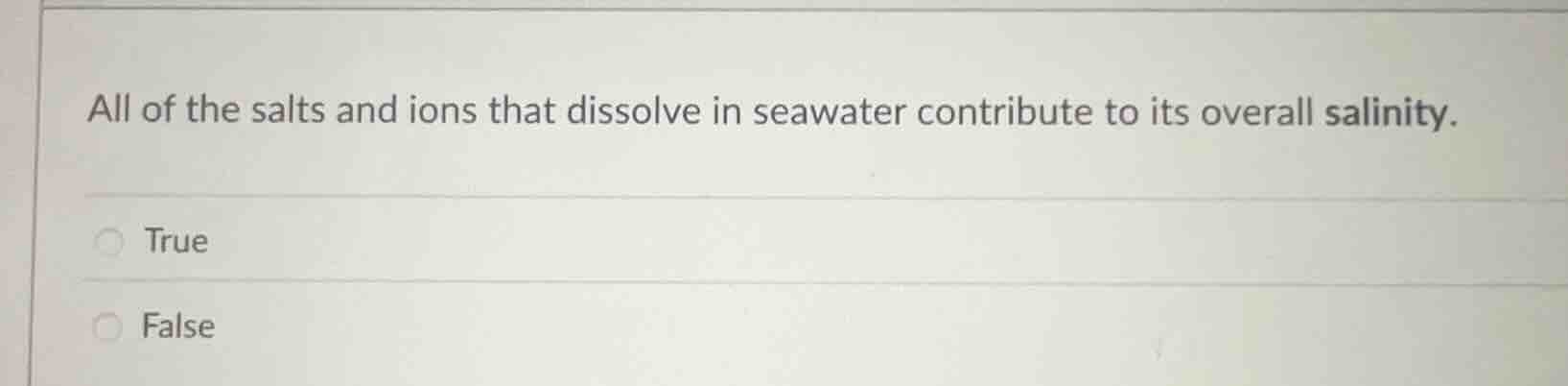 all of the salts and ions that dissolve in seawater contribute to its o…