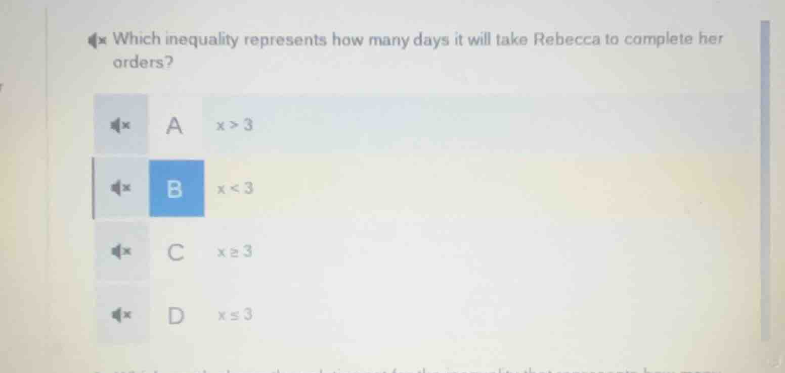 which inequality represents how many days it will take rebecca to compl…