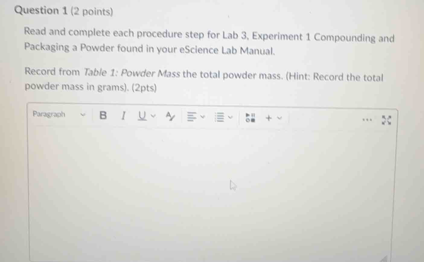 question 1 (2 points) read and complete each procedure step for lab 3, …