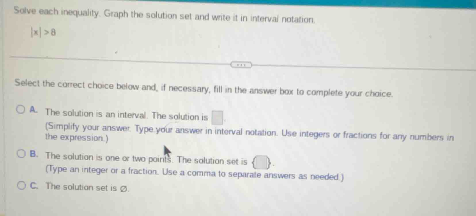 solve each inequality. graph the solution set and write it in interval …