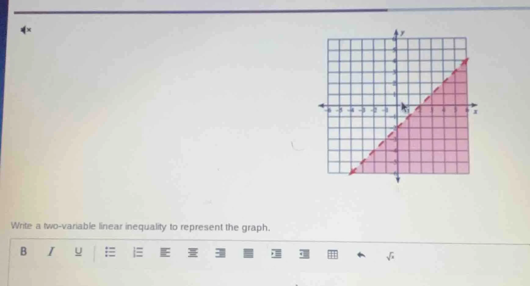 write a two - variable linear inequality to represent the graph.