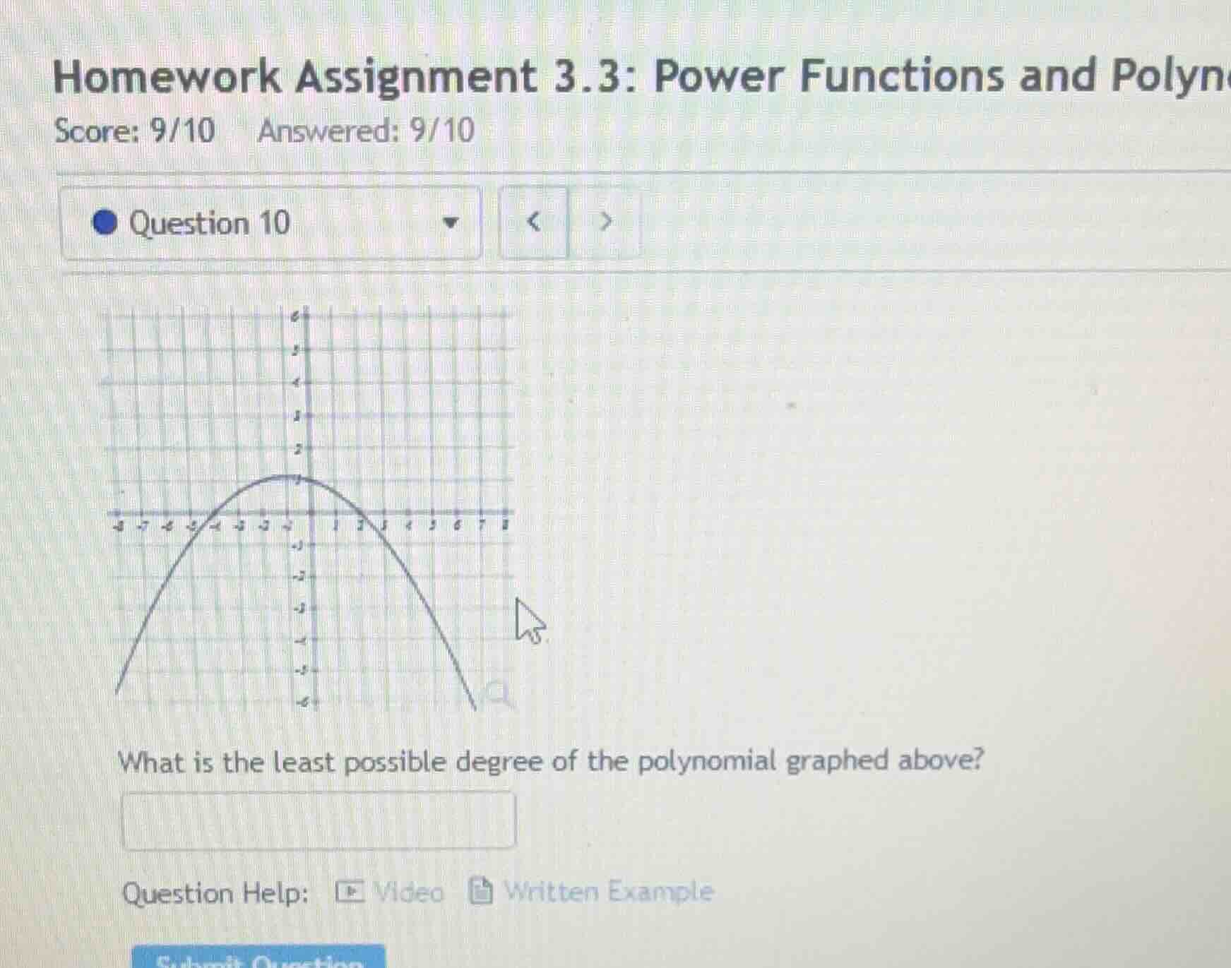 homework assignment 3.3: power functions and polyno score: 9/10 answere…