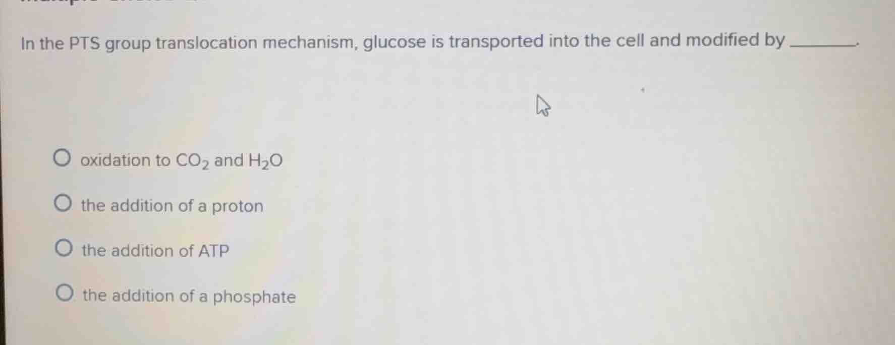 in the pts group translocation mechanism, glucose is transported into t…