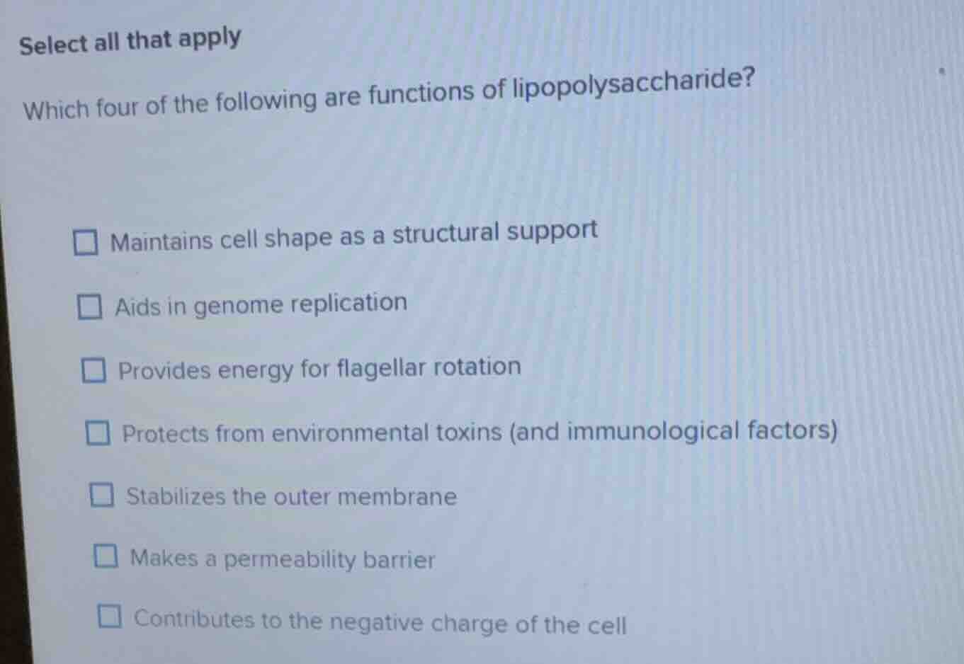 select all that apply which four of the following are functions of lipo…