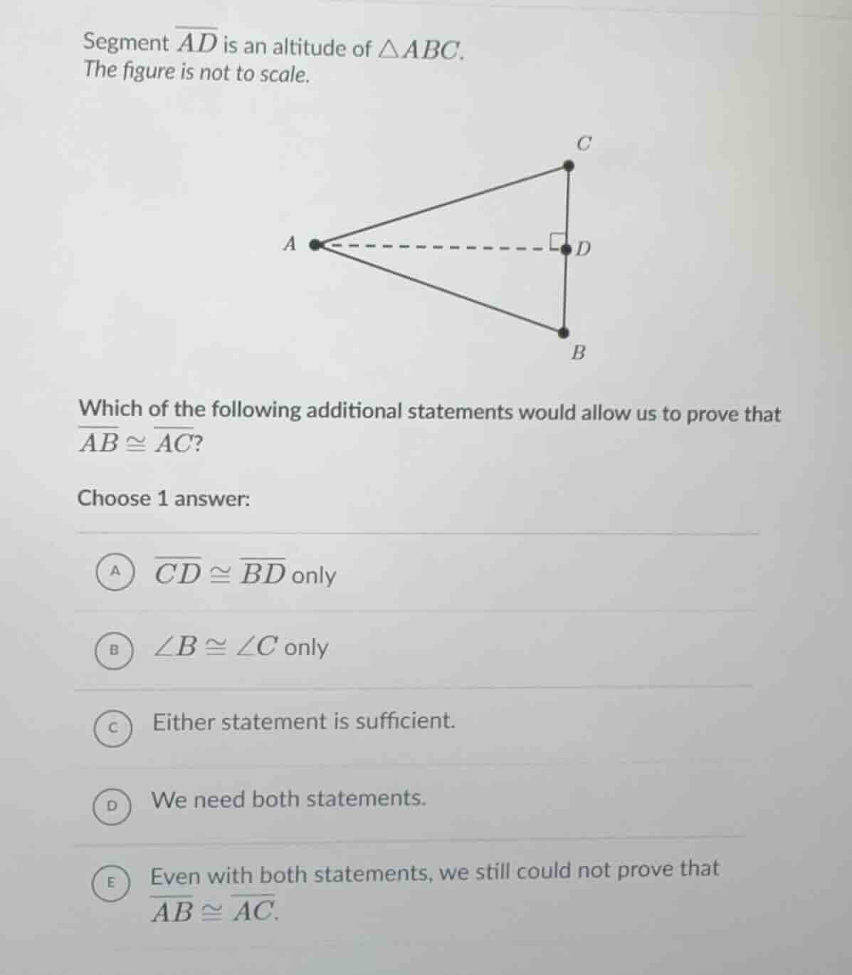 segment \\(\\overline{ad}\\) is an altitude of \\(\\triangle abc\\). th…