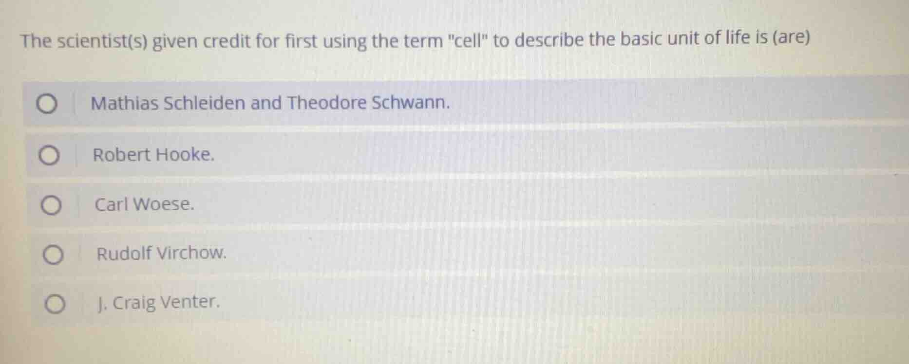 the scientist(s) given credit for first using the term \cell\ to descri…