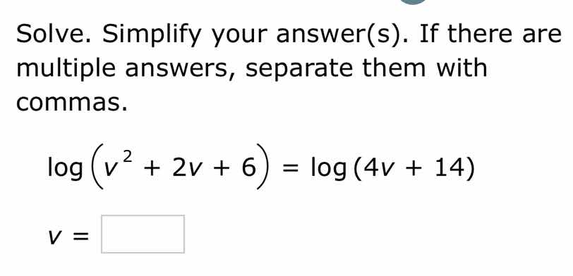 solve. simplify your answer(s). if there are multiple answers, separate…
