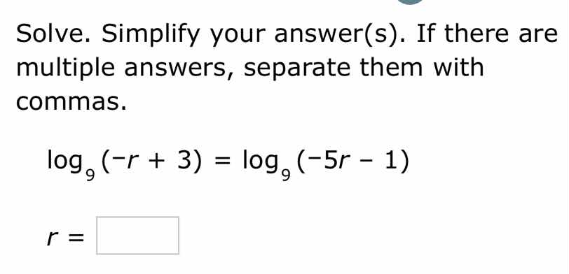 solve. simplify your answer(s). if there are multiple answers, separate…