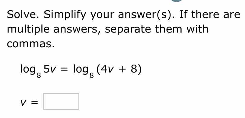solve. simplify your answer(s). if there are multiple answers, separate…