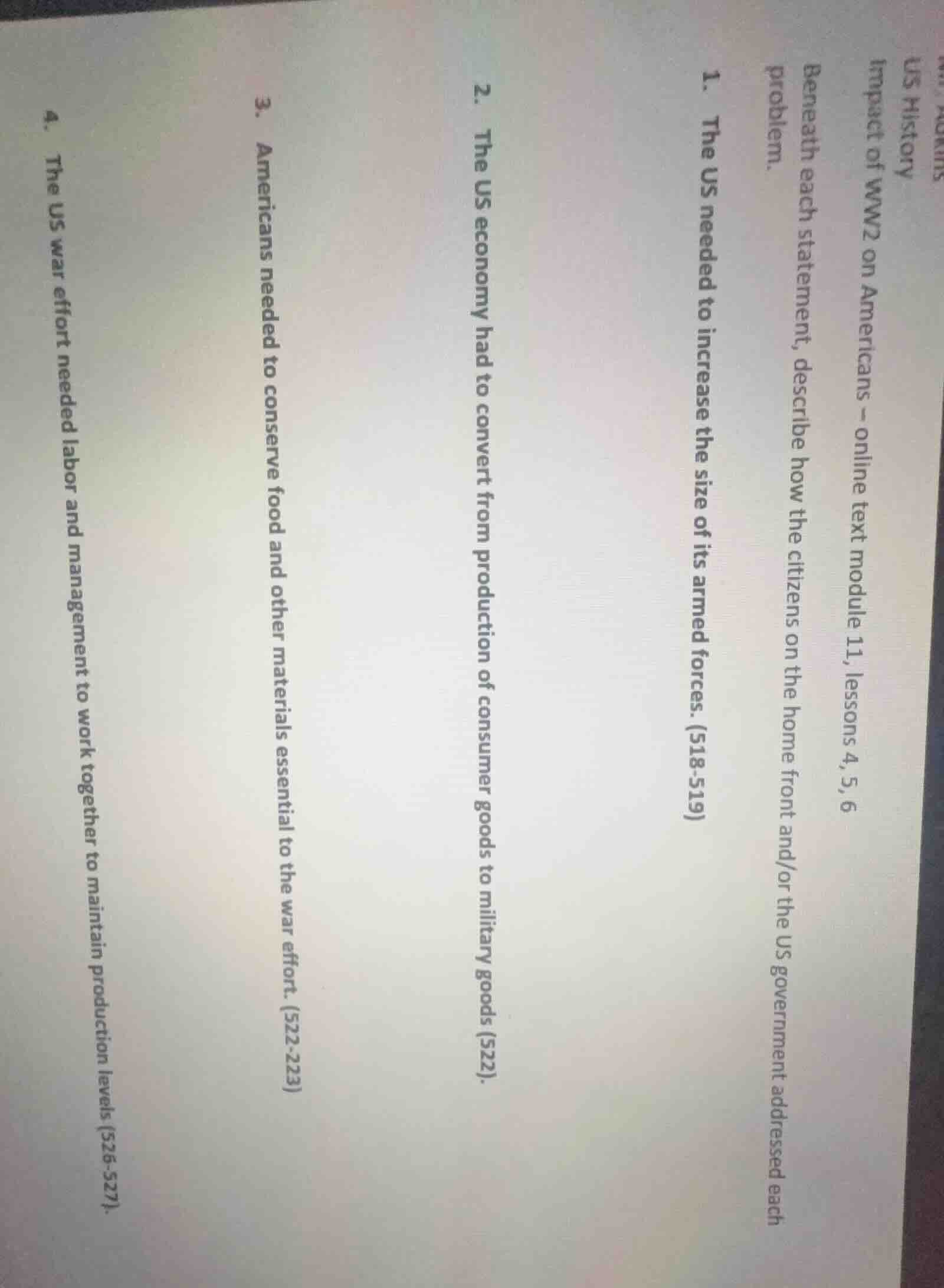 us history impact of ww2 on americans – online module 11, lessons 4, 5,…